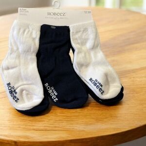 12 Pairs Robeez Navy & White Socks 12 to 24 Months New NWT